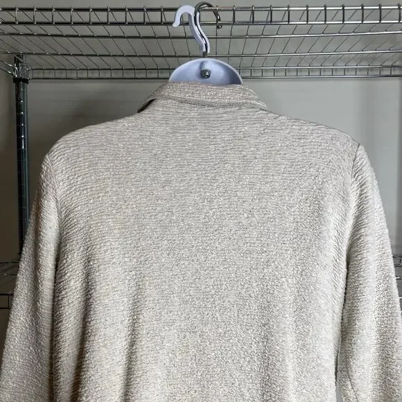 Eileen Fisher Women's Ivory Organic Linen Unstructured Blazer Size XS Oversized - Picture 11 of 12